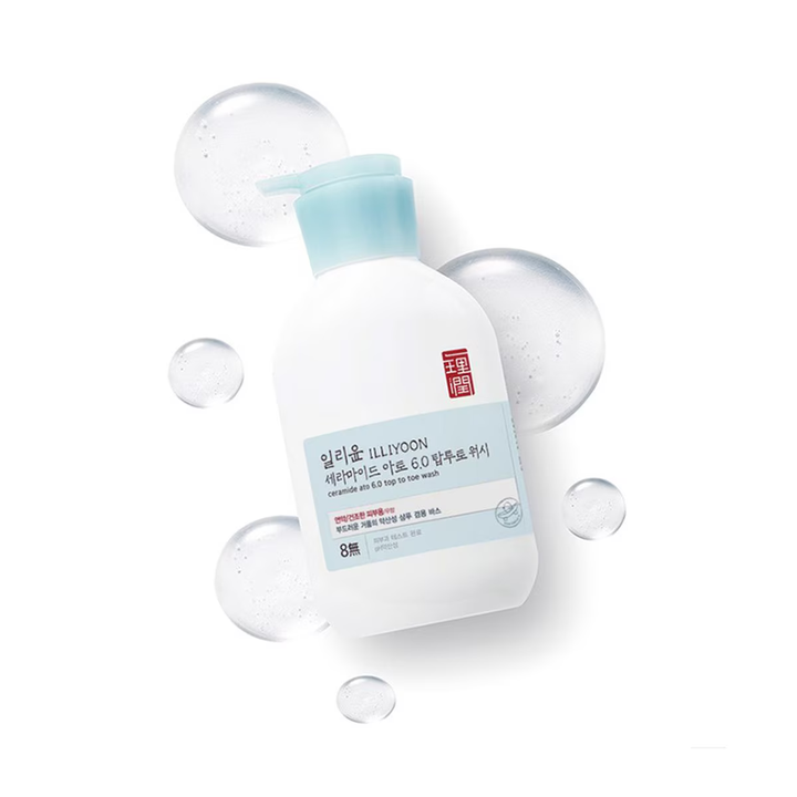 ILLIYOON Ceramide Ato 6.0 Top to Toe Wash 500ml - bottle with water bubbles
