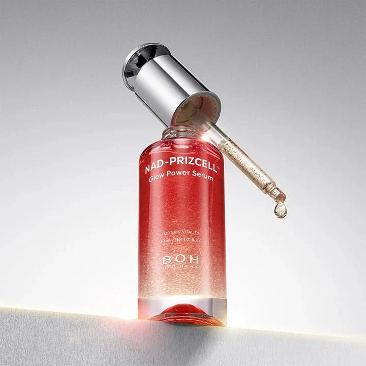 BIOHEAL BOH NAD-Prizcell Glow Power Serum 30ml - red serum bottle with dropper