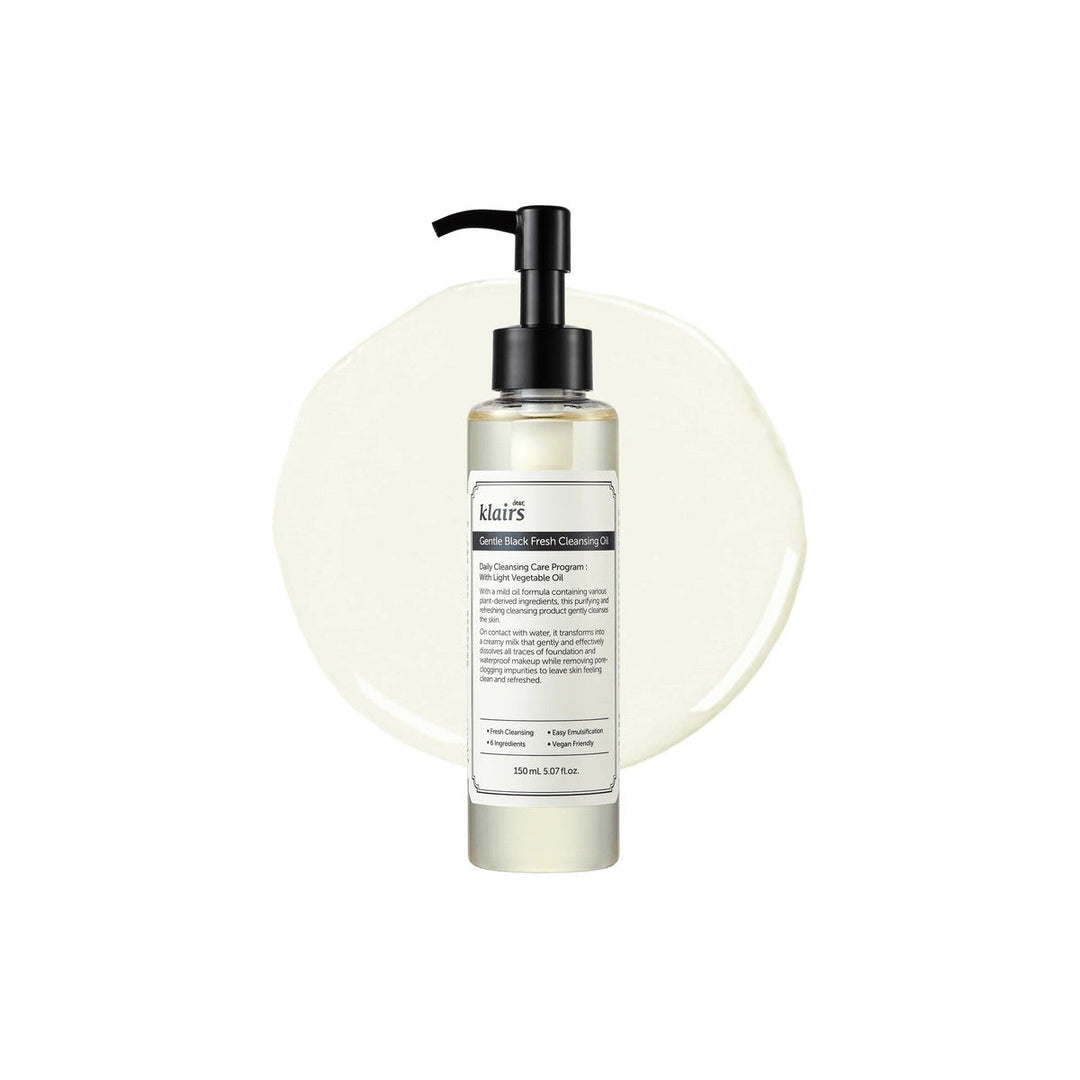 Dear Klairs Gentle Black Fresh
Cleansing Oil – hero product photo on white background