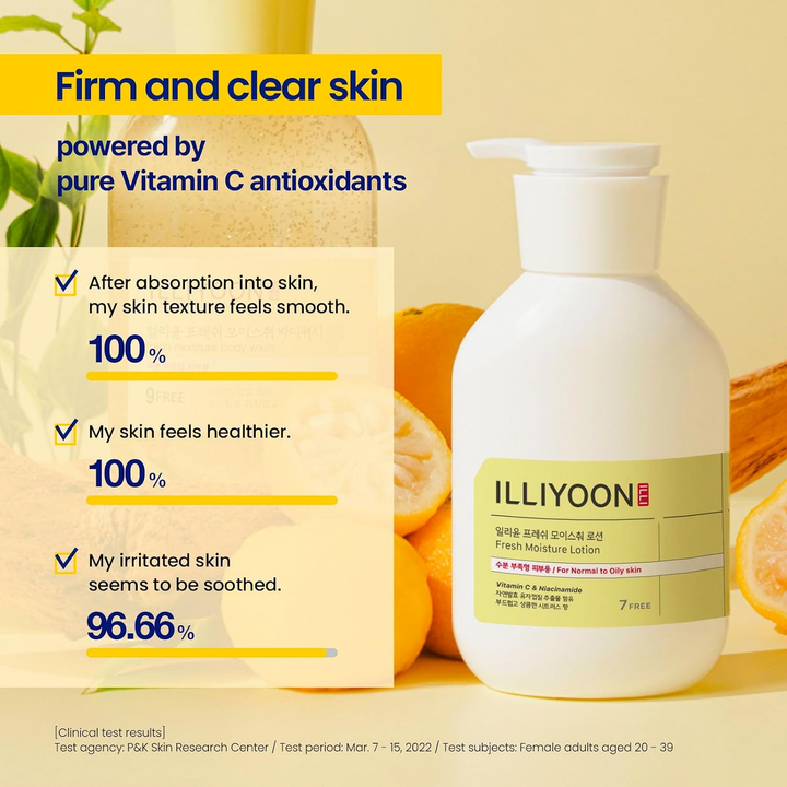 ILLIYOON Fresh Moisture Body Lotion 350ml - firm and clear skin