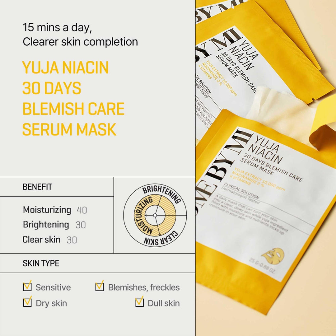 SOME BY MI Yuja Niacin 30 Days Blemish Care Serum Mask - benefits
