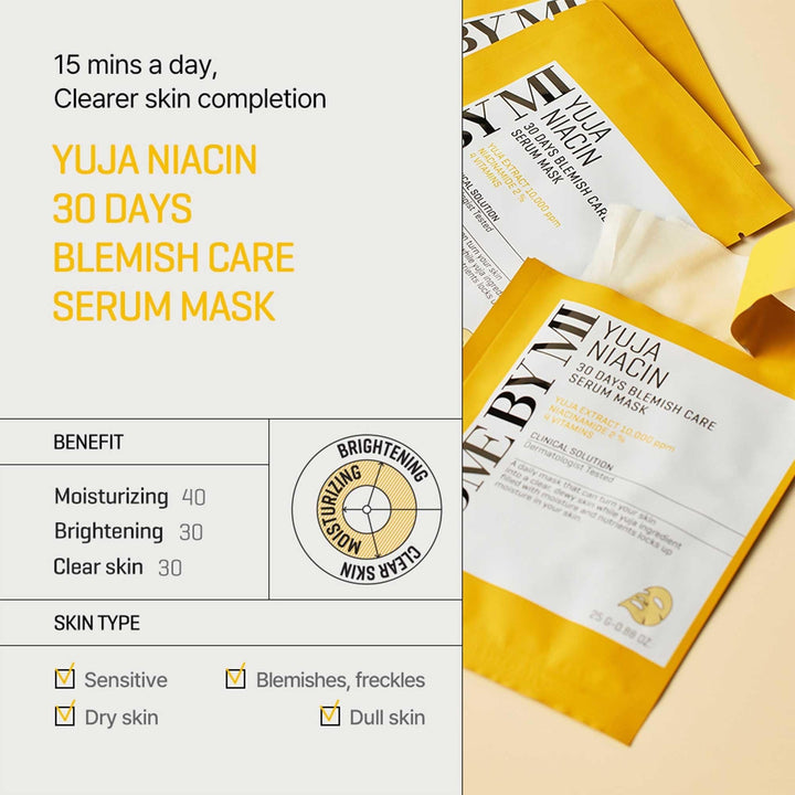 SOME BY MI Yuja Niacin 30 Days Blemish Care Serum Mask - benefits