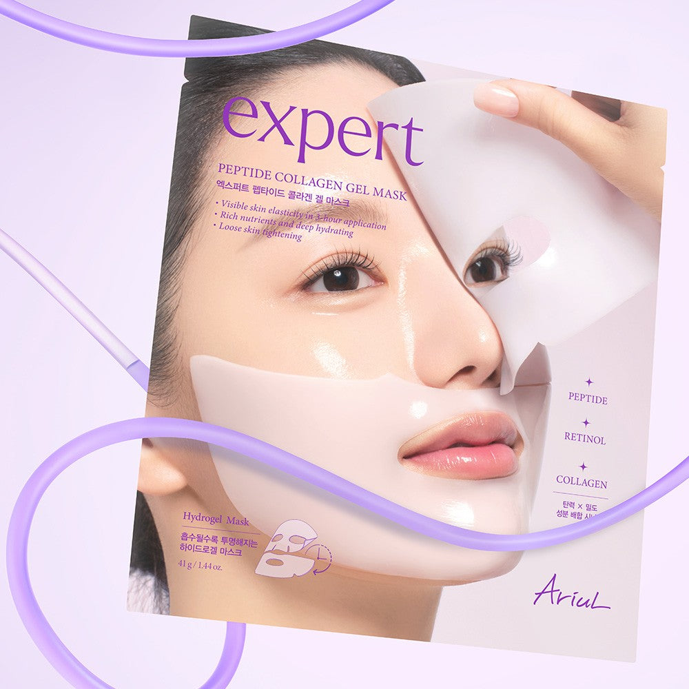 ARIUL Expert Peptide Collagen Gel Mask - model wearing mask